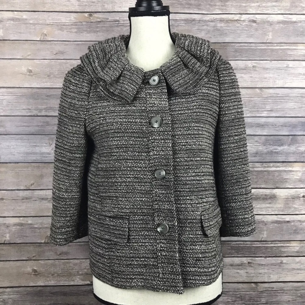 Ann Taylor Brown Tweed Blazer Petite Size 8P